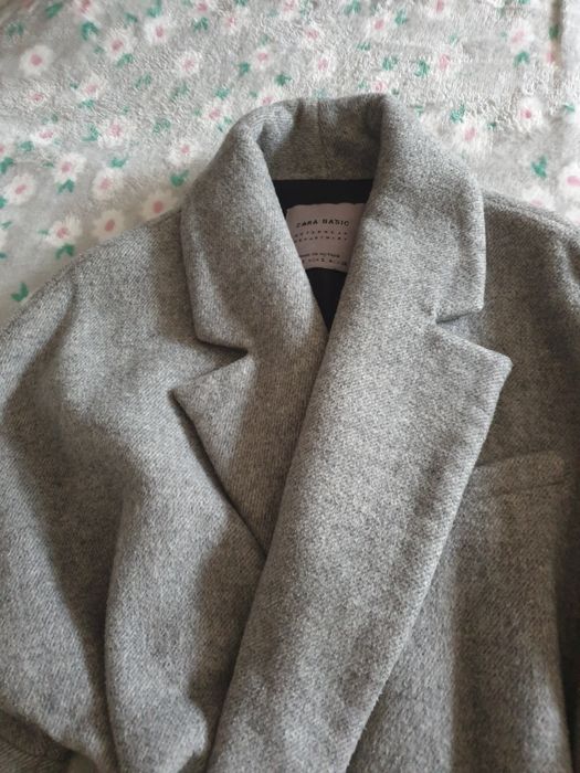 Płaszcz szlafrokowy z wełną Zara S,XS,M.