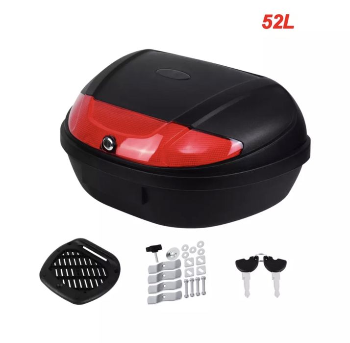 Top case mala com fecho moto 28 L e 52 L cafe racer
