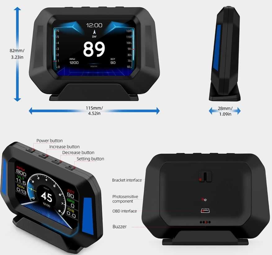 Автомобільний бортовий  комп'ютер GPS сканер  діагностика авто  OBD2