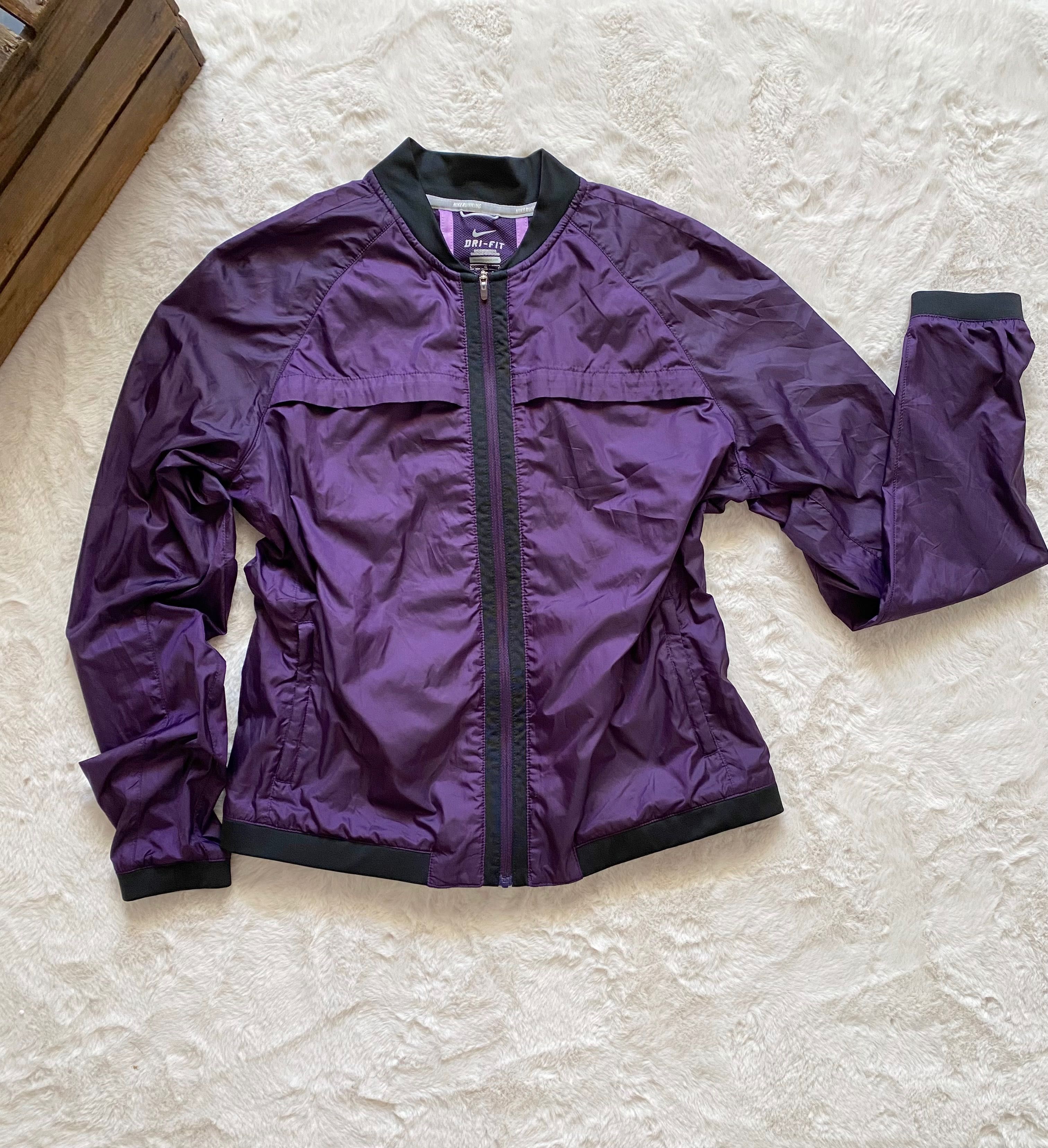 fioletowa kurtka Nike running do bike dri-fit wiatrówka 40 L
