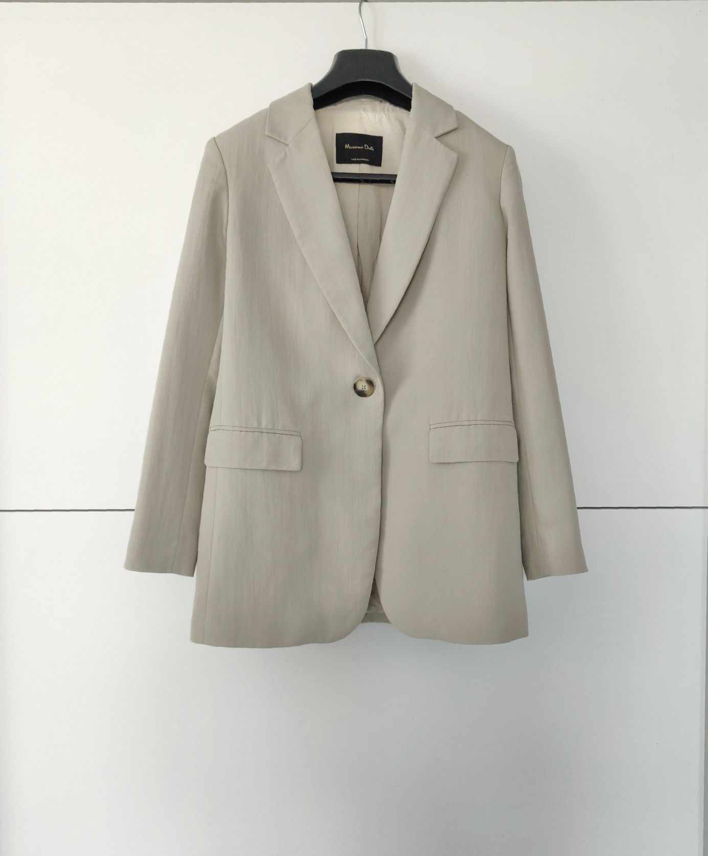 Garnitur damski Massimo dutti 38 M szary beżowy wiskozowy bawełniany