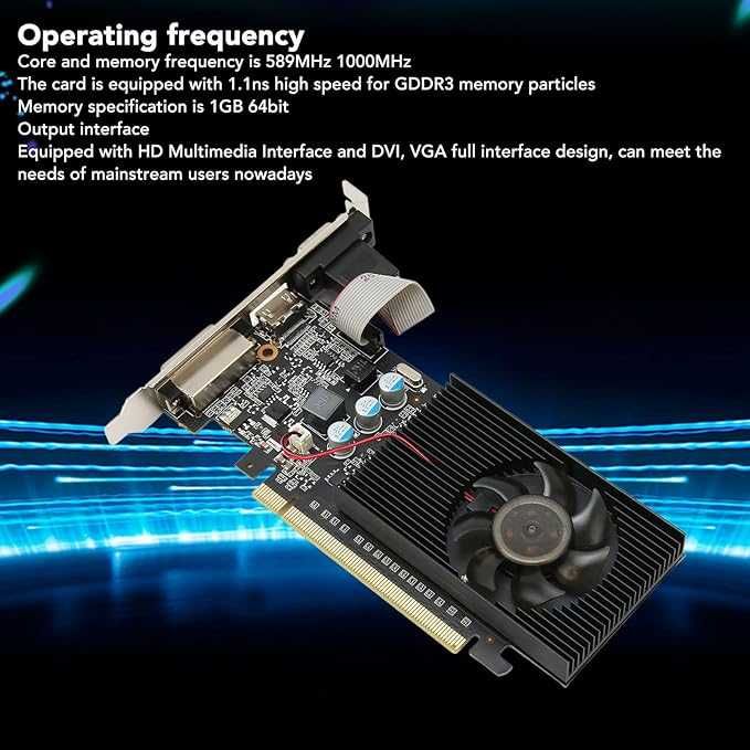 Karta graficzna do gier, DDR3 64-bit PCI Express 2.0 HDMI VGA DVI