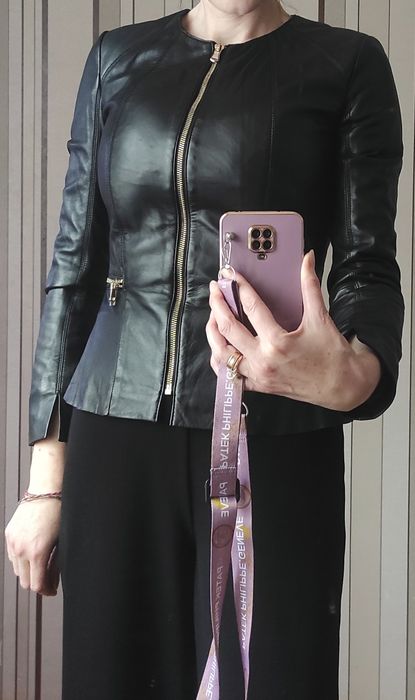 Шкіряна жіноча куртка Mango, XS