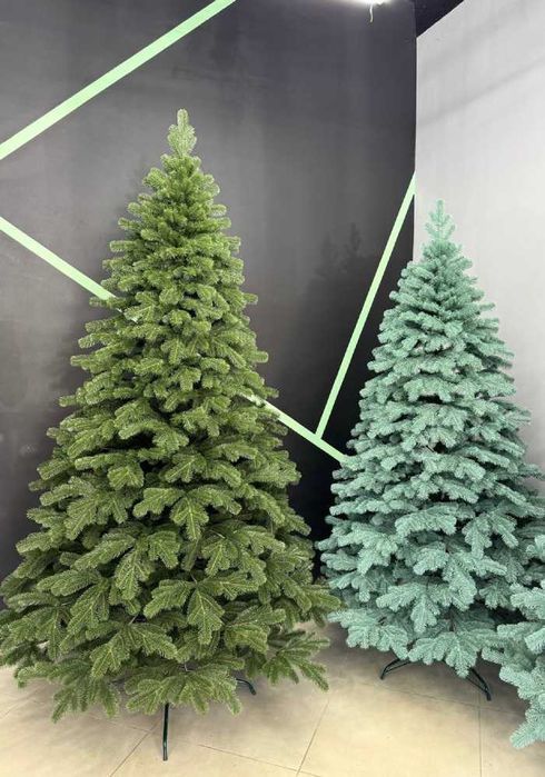 Ялинка лита зелена та блакитна з підставкою Найпишніша модель  Якість