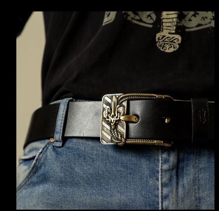 Шкіряний ремень КЛЯМРА "СКОБ