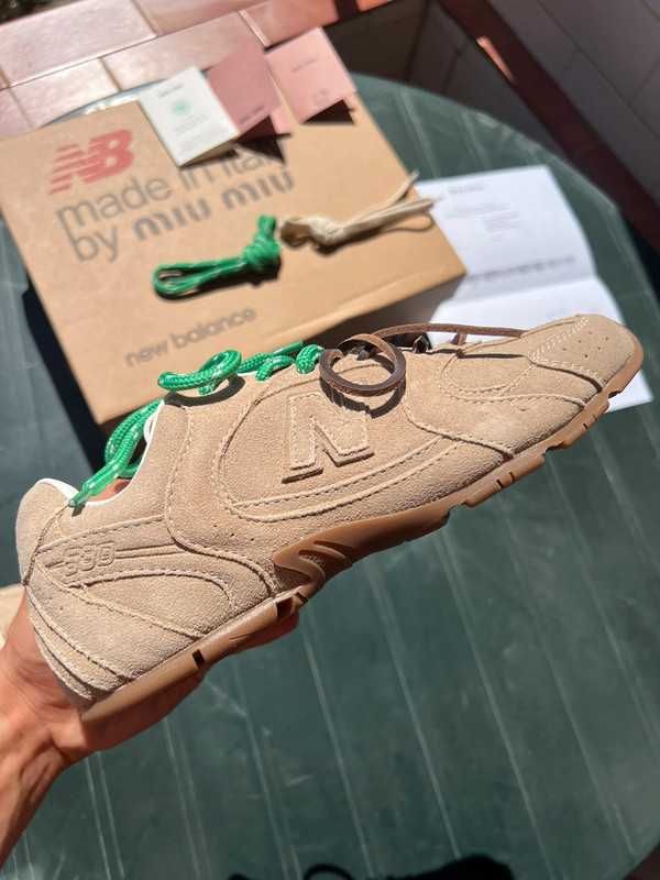 Buty Miu_Miu_530_SL_Ecru_suede sneakersDamskie i Meskie Rozmiar 40