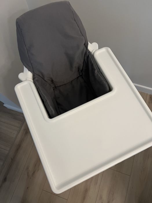Krzeselko do karmienia ikea antilop z podnozkiem i pokrowcem