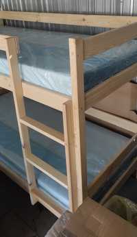 Łóżko piętrowe sosnowe z materacami 90x200 nowe