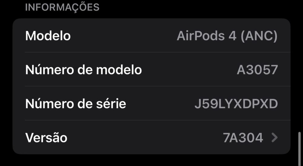 Airpods 4 geração (cancelamento de ruído ativo)