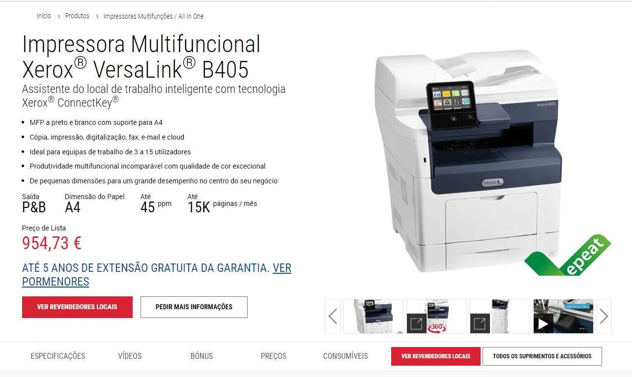 Impressora Xerox VersaLink B405 - Ler Descrição