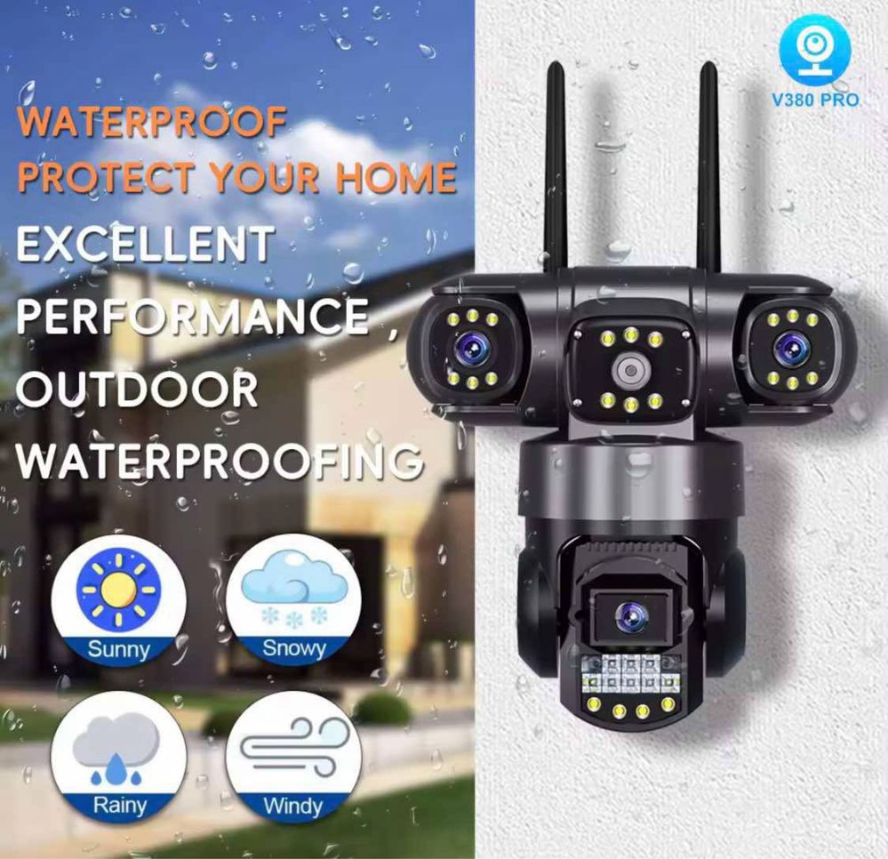 Kamera WiFi 12MP 6K trzy obiektywy kamera IP PTZ Noktowizor