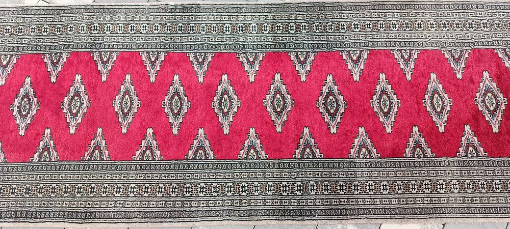 Buchara chodnik wełniany tkany ręcznie 312 x 81 cm wełna dywan perski