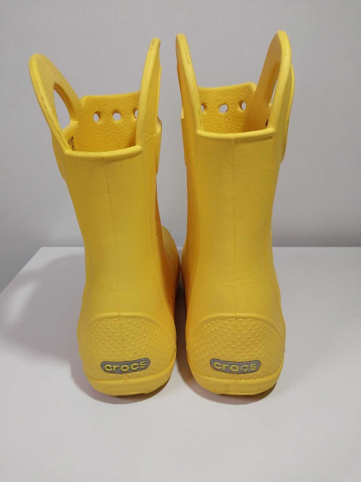 Гумові жовті чобітки Crocs Handle Rain Boot J1 (євро 31-32) оригінал