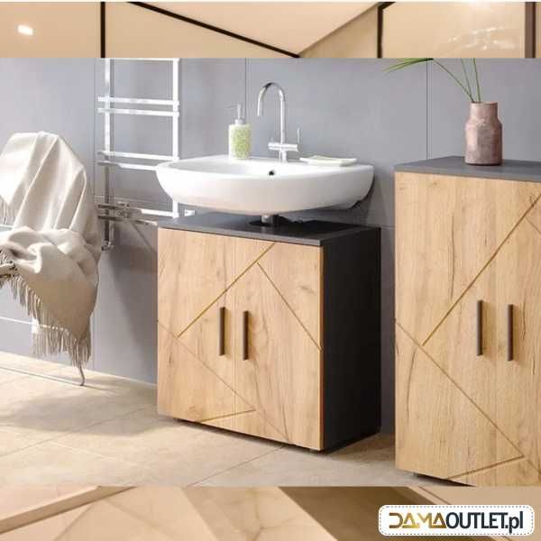 SZAFKA pod umywalkę komoda antracyt dąb złoty DUŻY wybór DaMaOutlet.pl