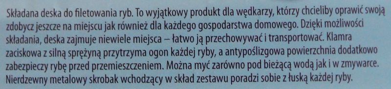 Deska składana do filetowania skrobania ryb 48x15cm