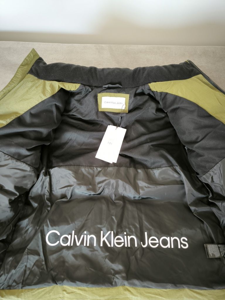 Nowa kurtka zimowa męska Calvin Klein Jeans rozmiar L Khaki