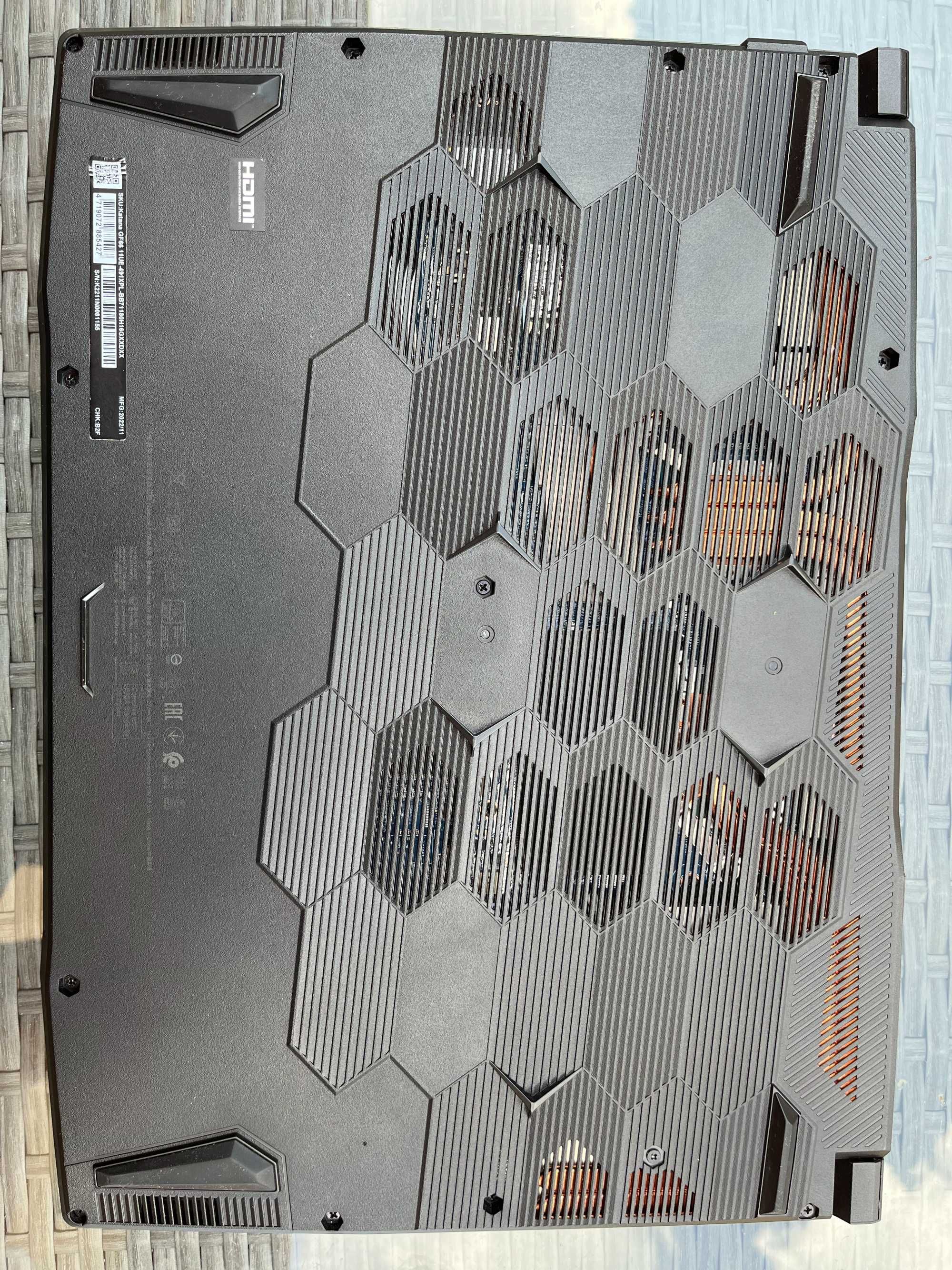 Laptop MSI GF66 i7-11800H/32GB/512 RTX3060, 144Hz