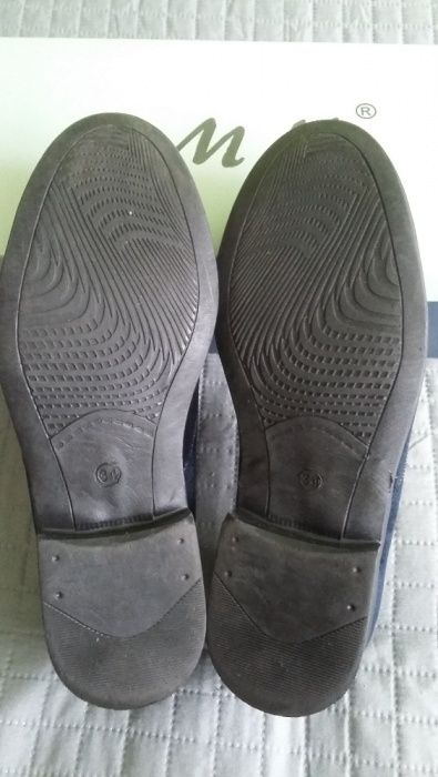 Buty eleganckie dla chłopca, komunia, skórzane, zamszowe, polskie, 34