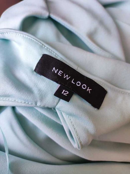 New Look r 40 miętowa sukienka z basinką wesele chrzciny komunia