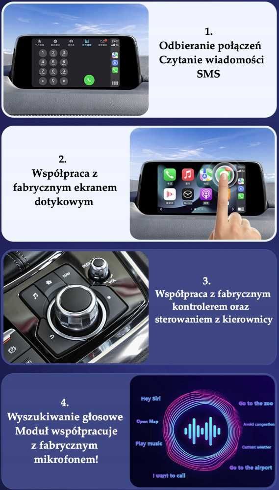 Moduł Apple Carplay Android Auto Mazda MZD Connect