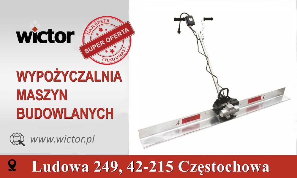 Listwa do betonu wibracyjna elektryczna wynajem - wypożyczalnia
