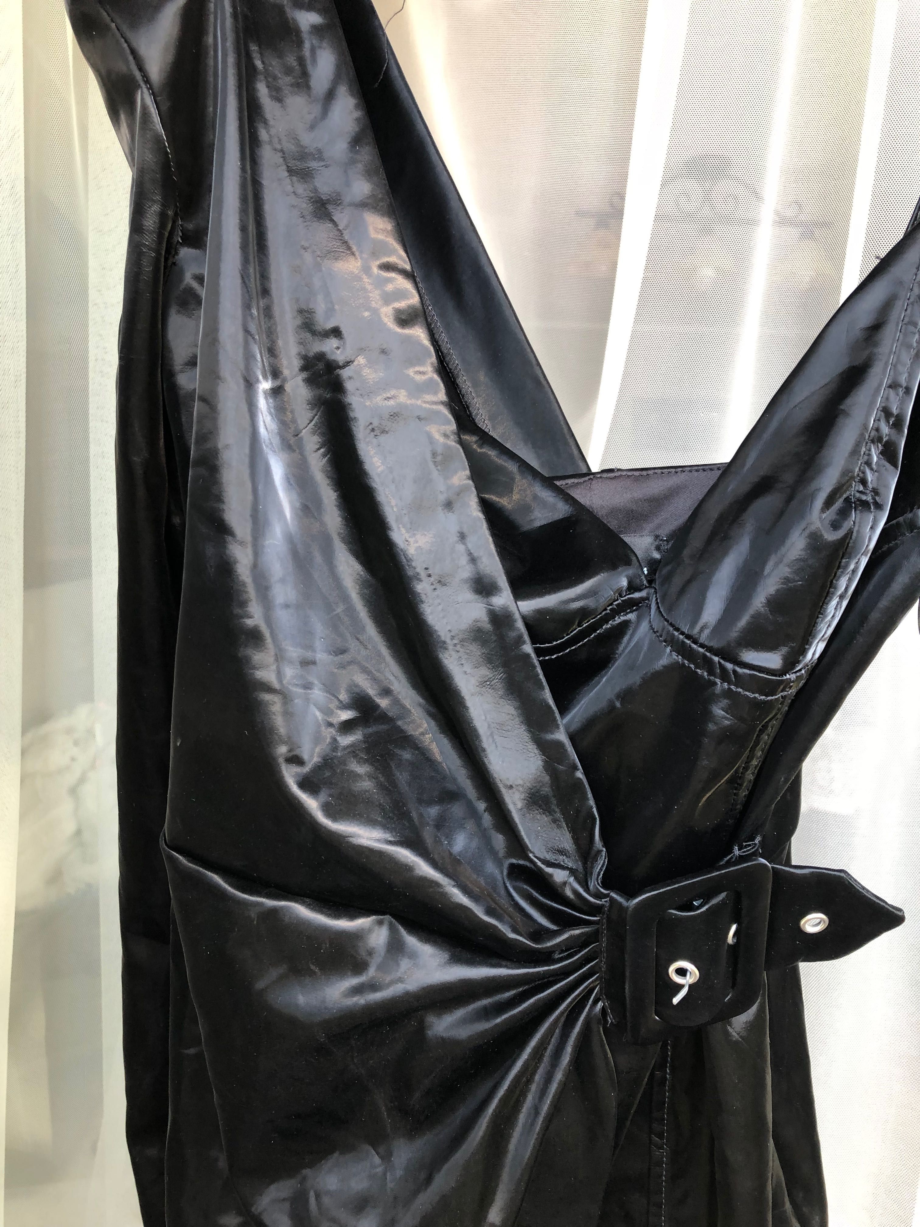 Bershka show up sukienka lateks eco skora