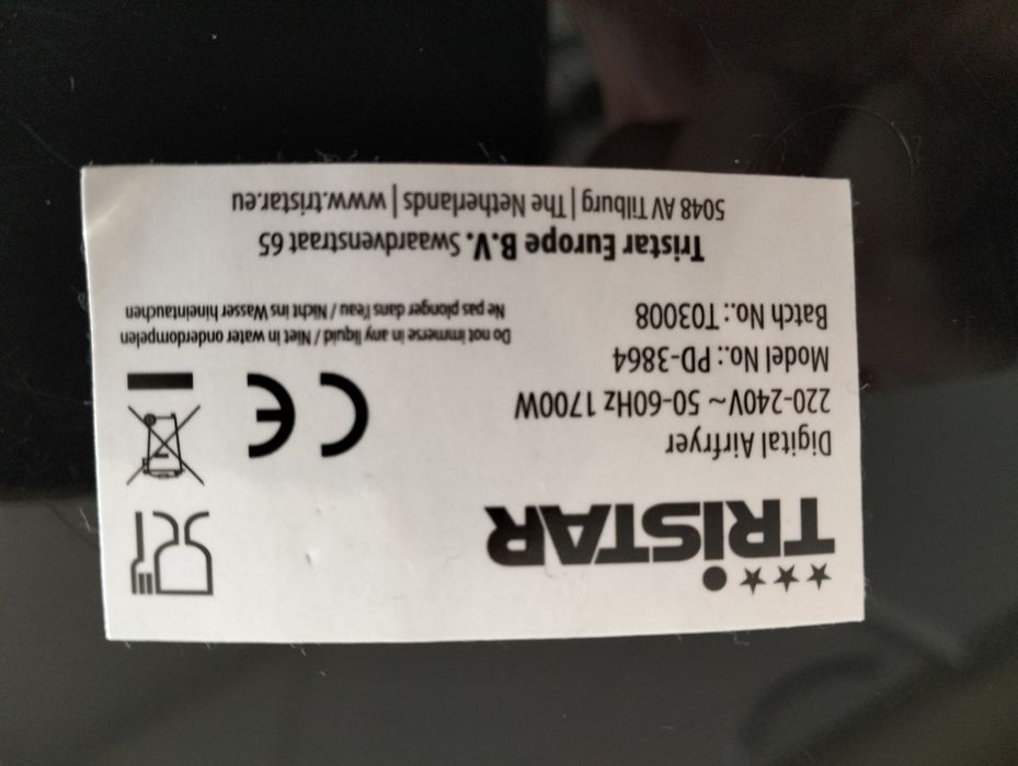 Air fryer (fritadeira de ar quente) TriSta 8 litrosr Nova