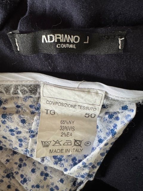 spodnie męskie casual granatowe Adriano Couture made in Italy 50/L