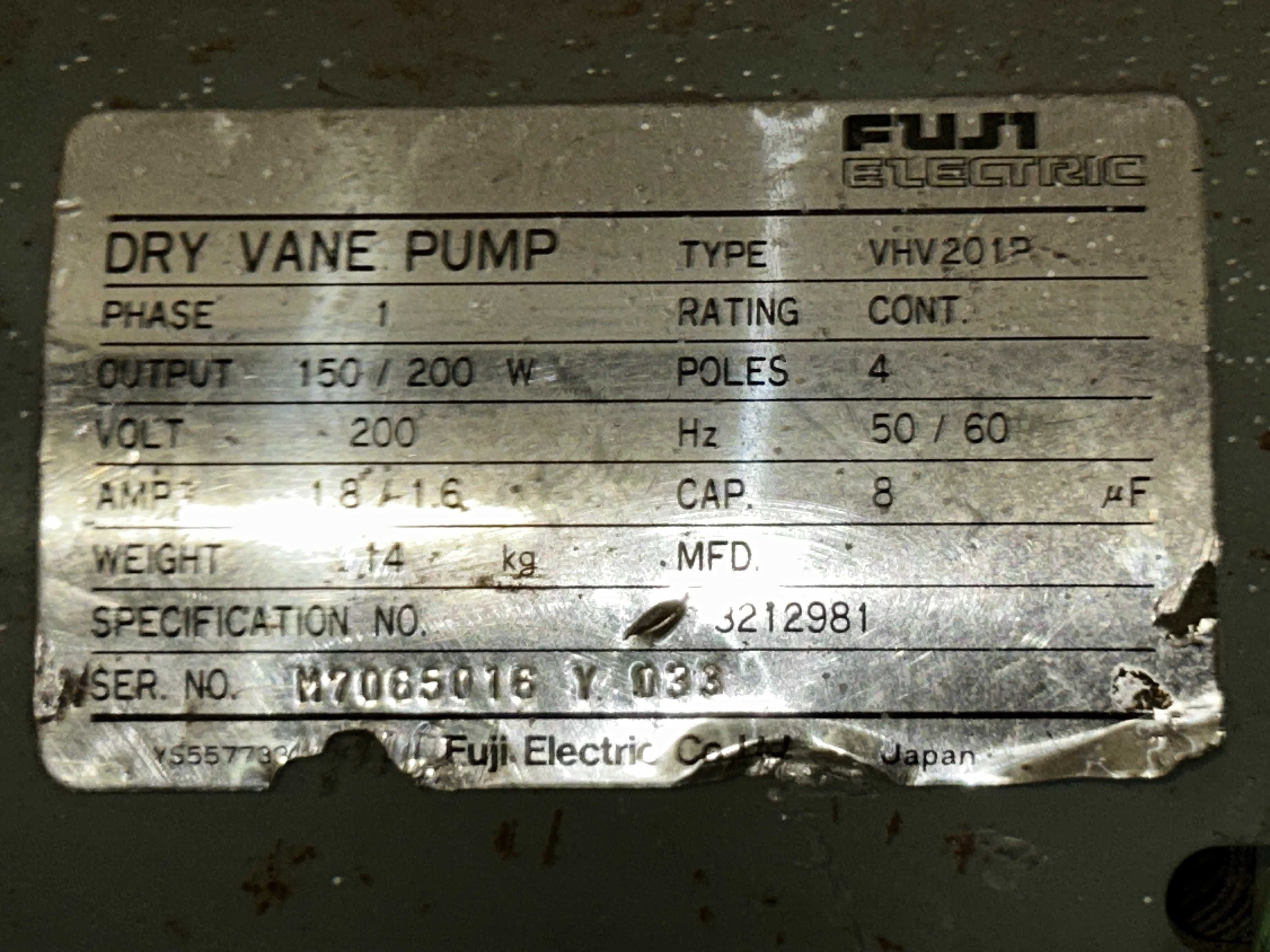 2 Pompy próżniowe YFPV-200S 150W 200V 1,4A SILNIK