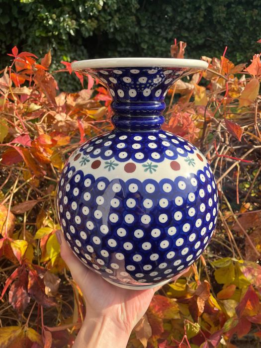 Wazon Ceramiczny | Kropki | Ceramika Bolesławiec | + GRATIS