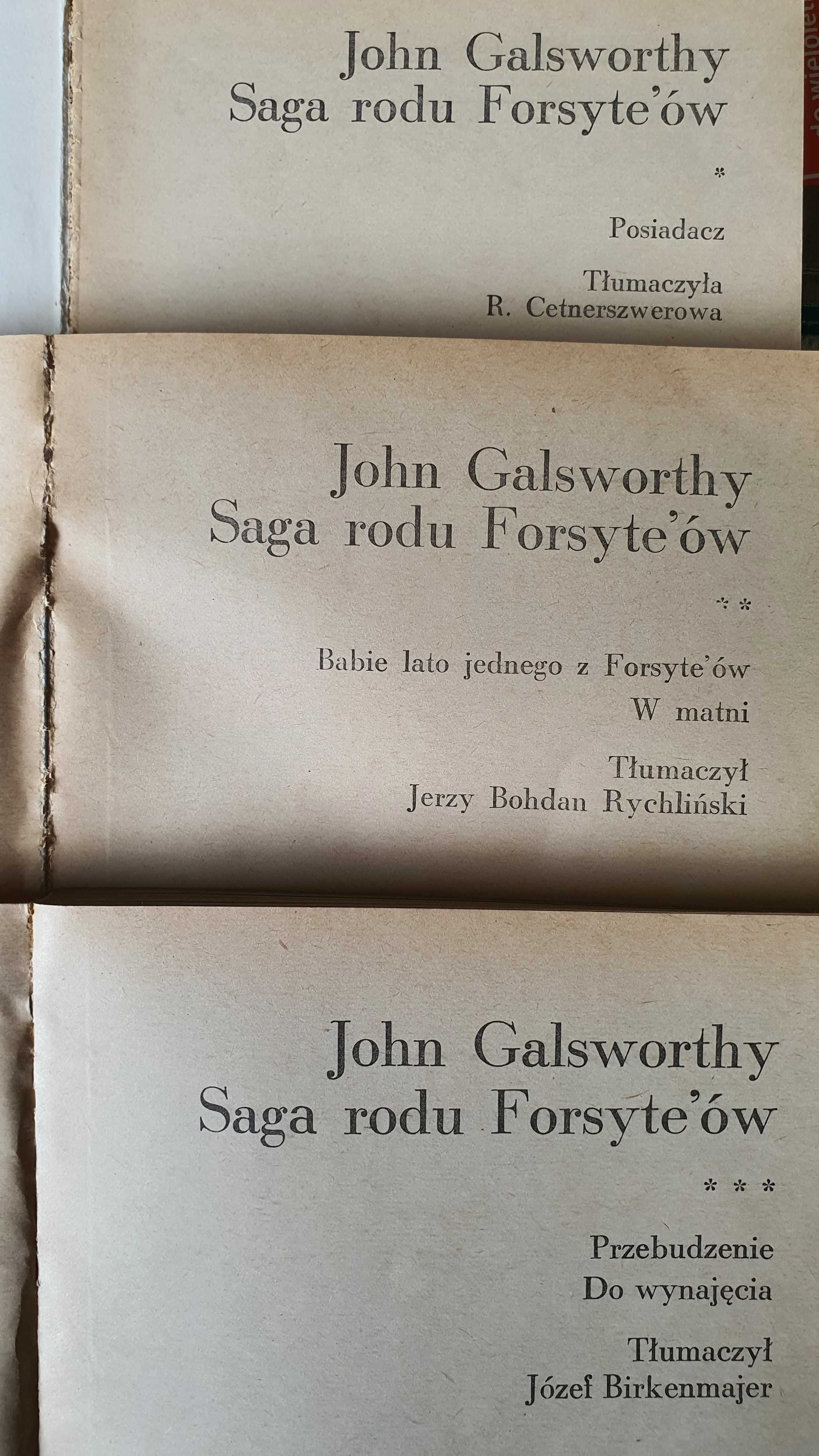 Saga Rodu Forsyteów tomy I II III - John Galsworthy, wyd. 1972