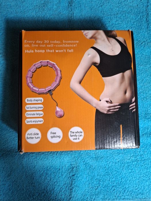 Hula hop z obciążnikiem 24 elementy kolor niebieski