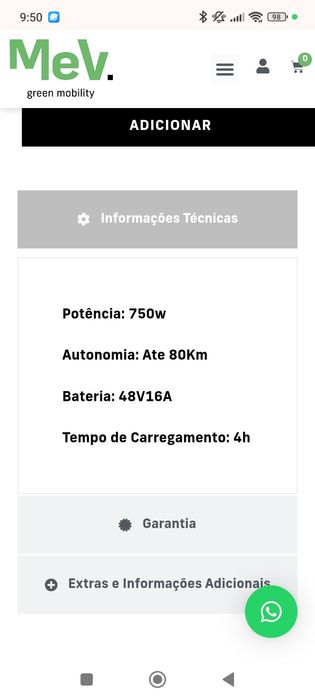 Bicicleta eletrica mev pro