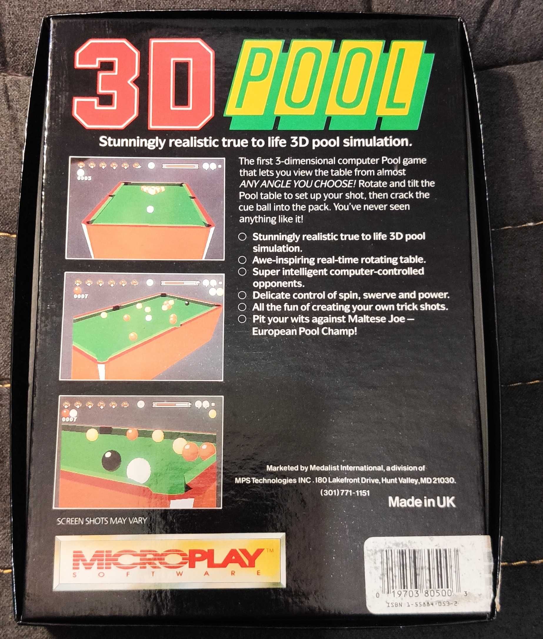 3d Pool gra na Amigę big box stan bdb