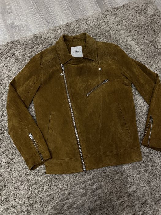 Чоловіча шкіряна замшева куртка Jack & Jones