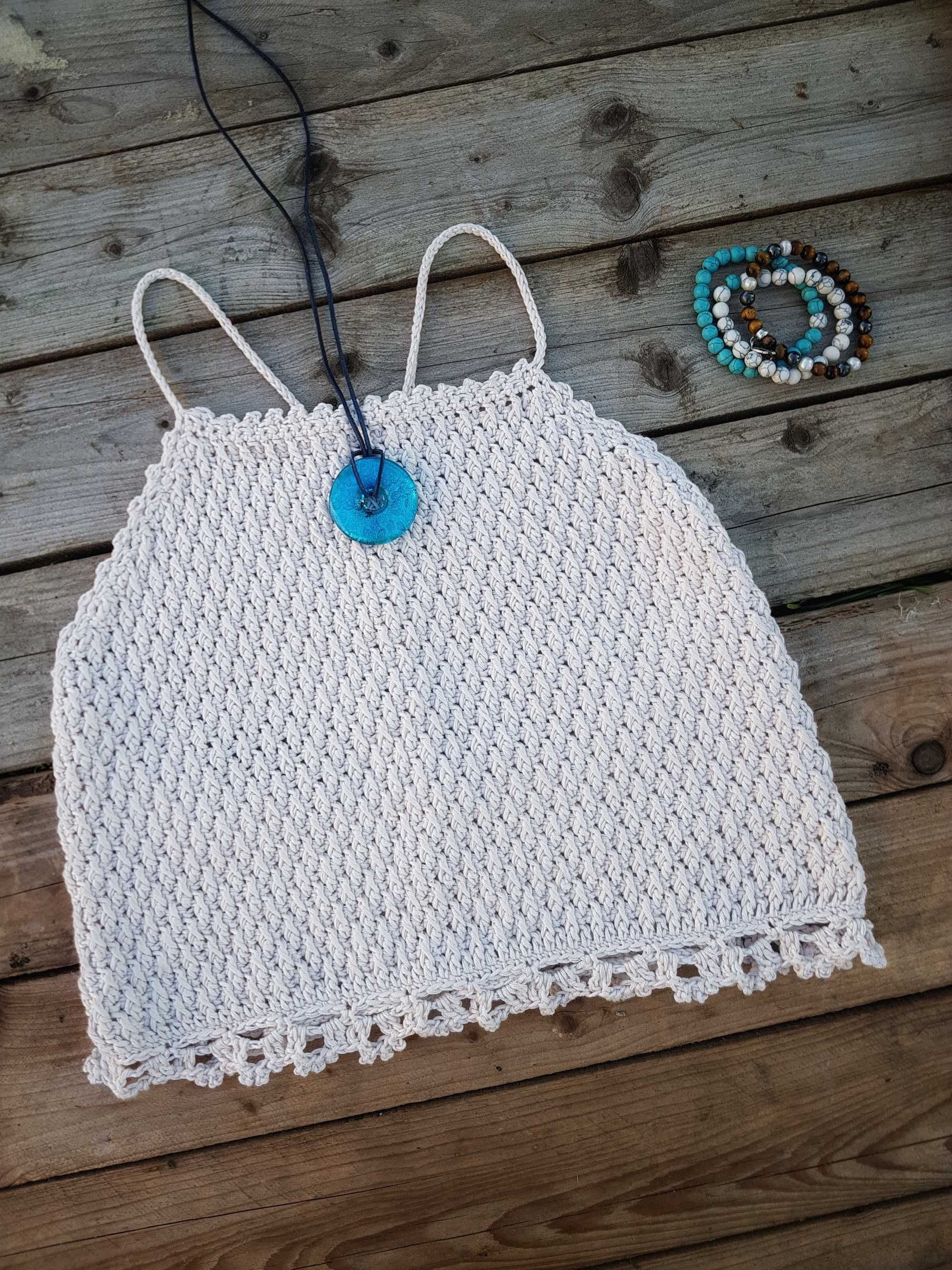 Top letni halter handmade szydełko