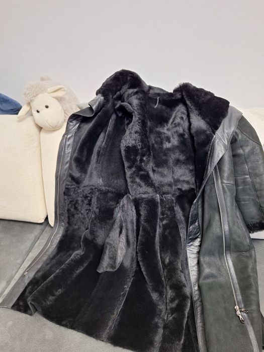 Шкіряна дублянка, дубльонка, шкіра, плащ зимовий