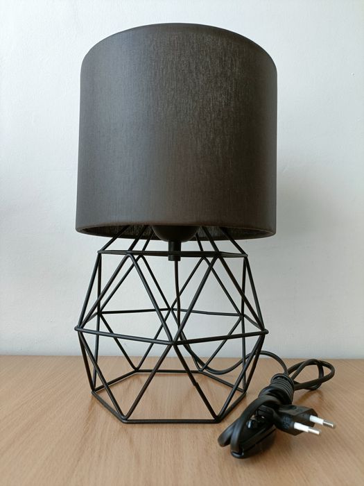 Lampa nocna stołowa biurkowa czarna szara