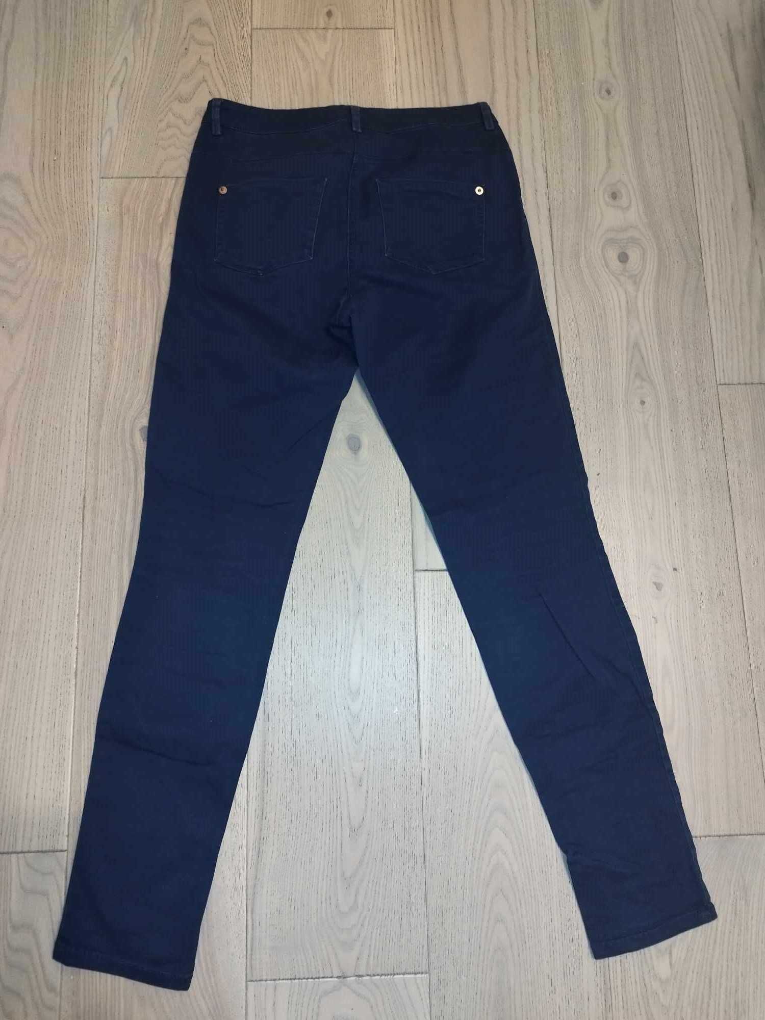 H&M granatowe rurki spodnie a`la jeansy 34 na 165 cm