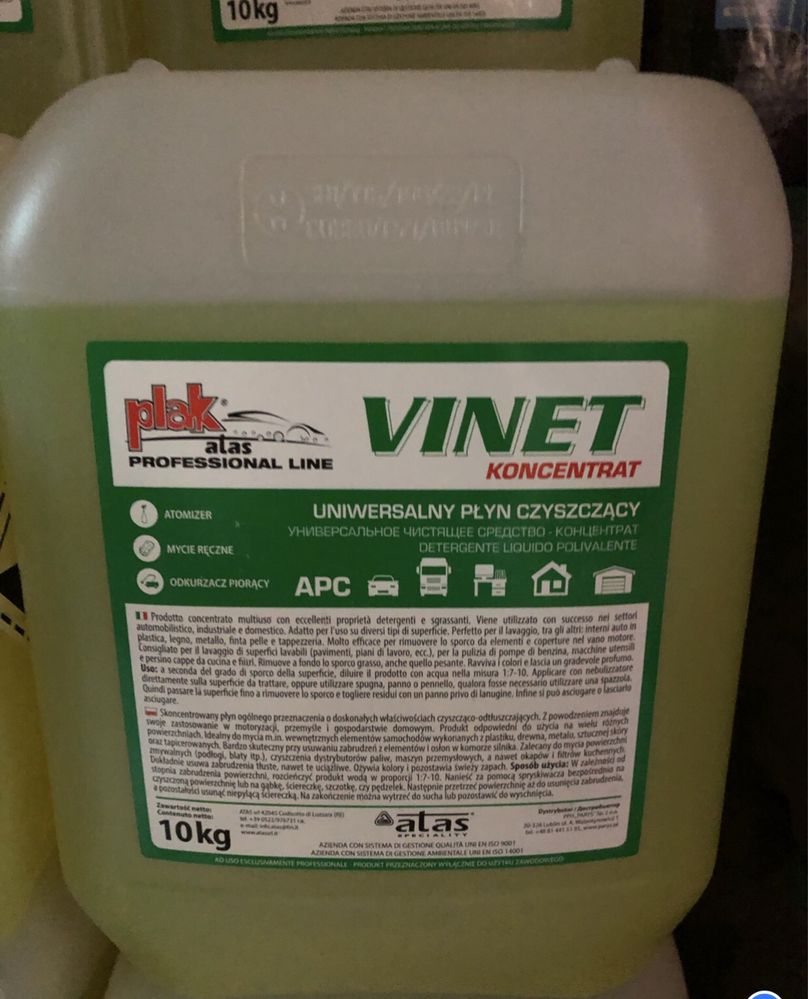 Очиститель пластика Vinet 10kg -1045/очиститель салона