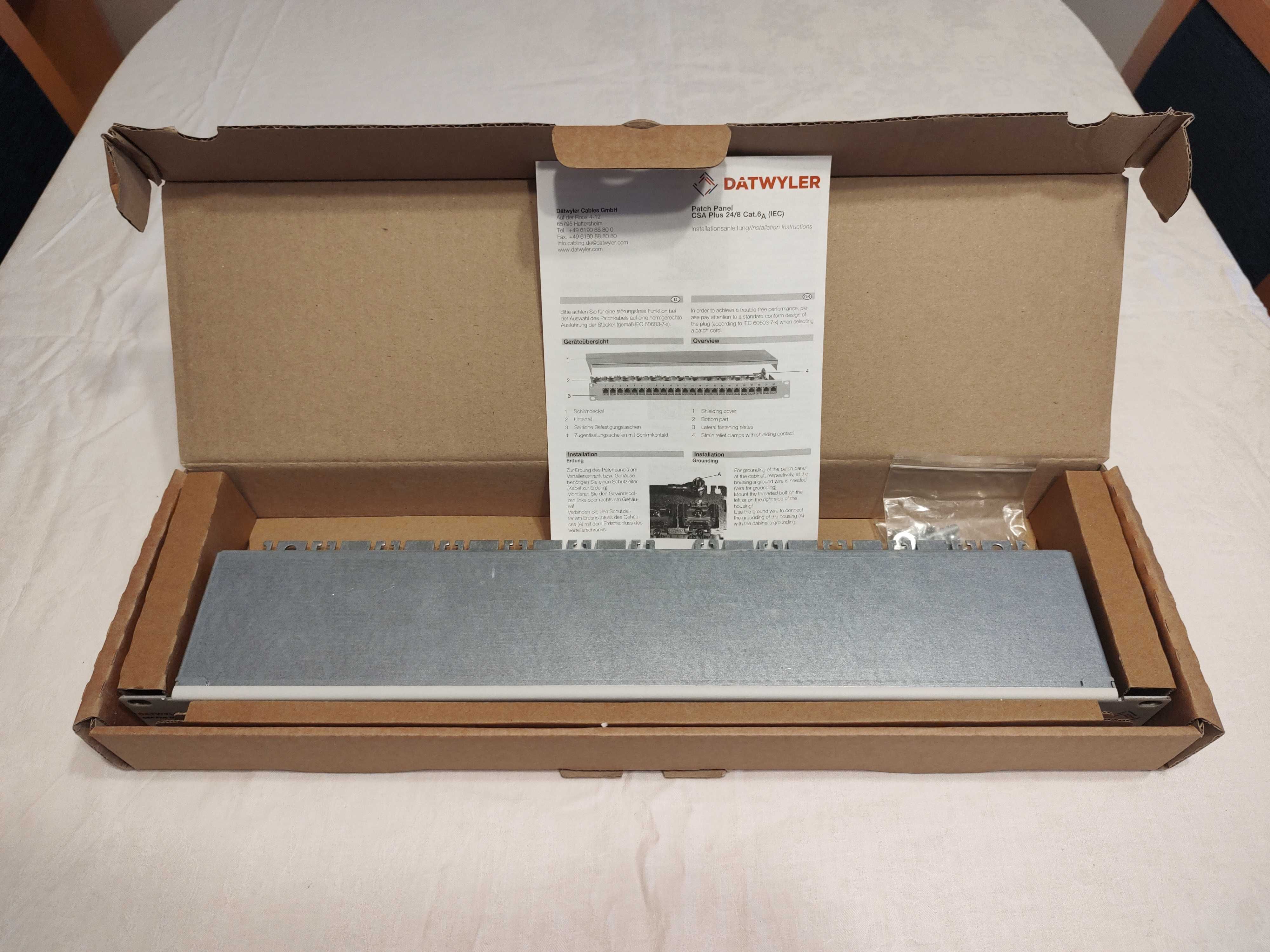 Patch Panel / Krosownica Kat. 6A DATWYLER CSA Plus 24/8, 19”, ekranow.