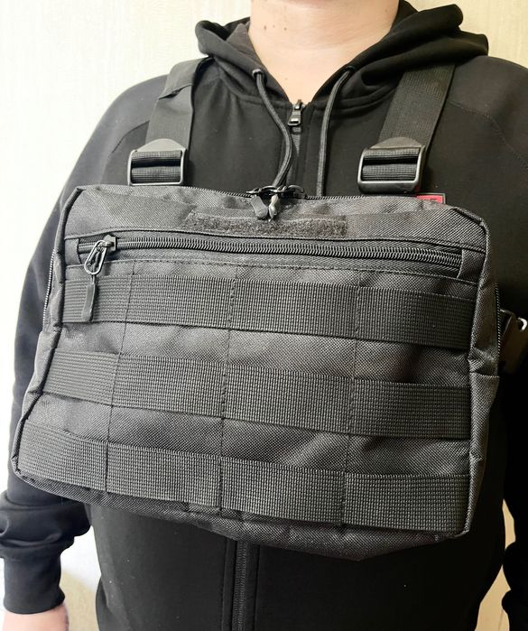 Тактична нагрудна сумка з Cordura 1000D, розгрузка чоловіча чорна
