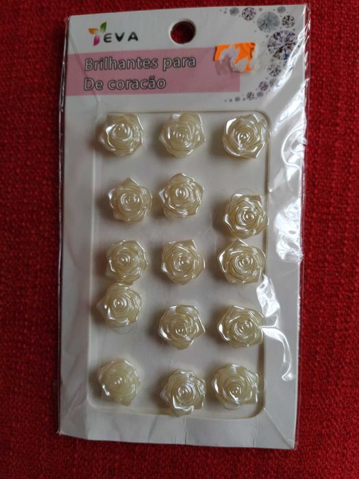 Kit de pequenas rosas pérola para personalizar objetos vários