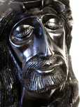 fantástica escultura de busto de Cristo esculpida em madeira pau preto