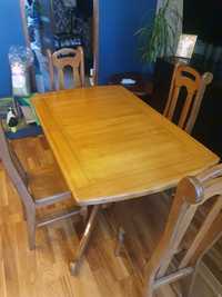 Stół z 4  krzesłami Lite drewno