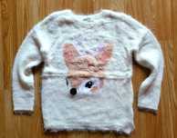 H&M cudowny puchaty sweter sweterek z sarenką