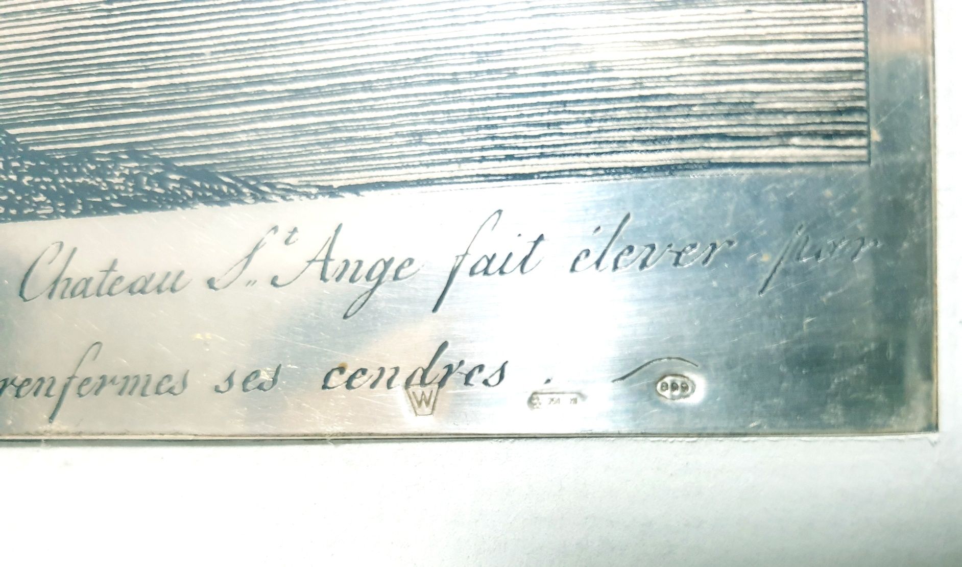 Fantástica gravura em prata "Castelo Danto Angelo em Roma"