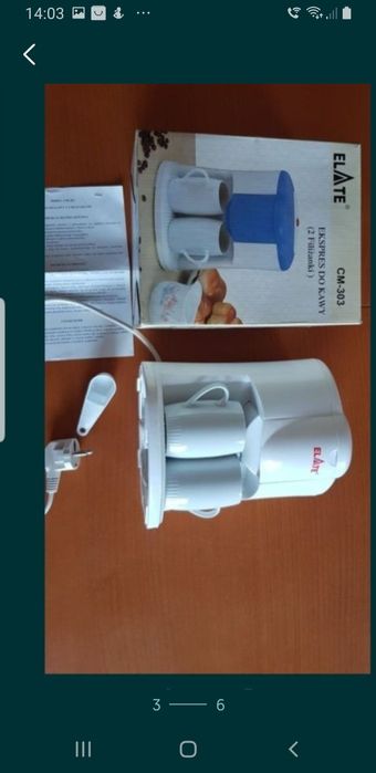 Ekspres do kawy z dwoma filiżankami nowy