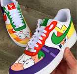 Fineasz i Ferb Nike air force 1 low białe custom 41 ręcznie malowane