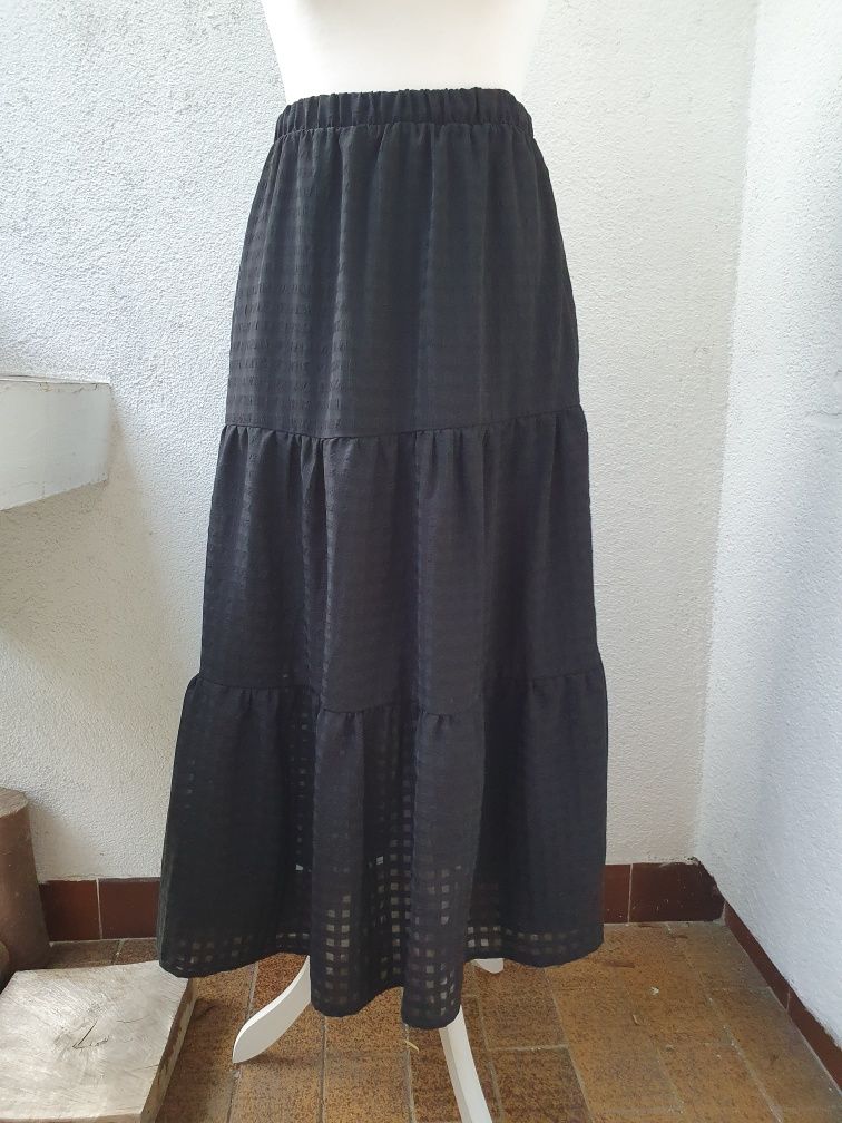 Gotycka spódnica długa z falbanami romantic goth fairygrunge